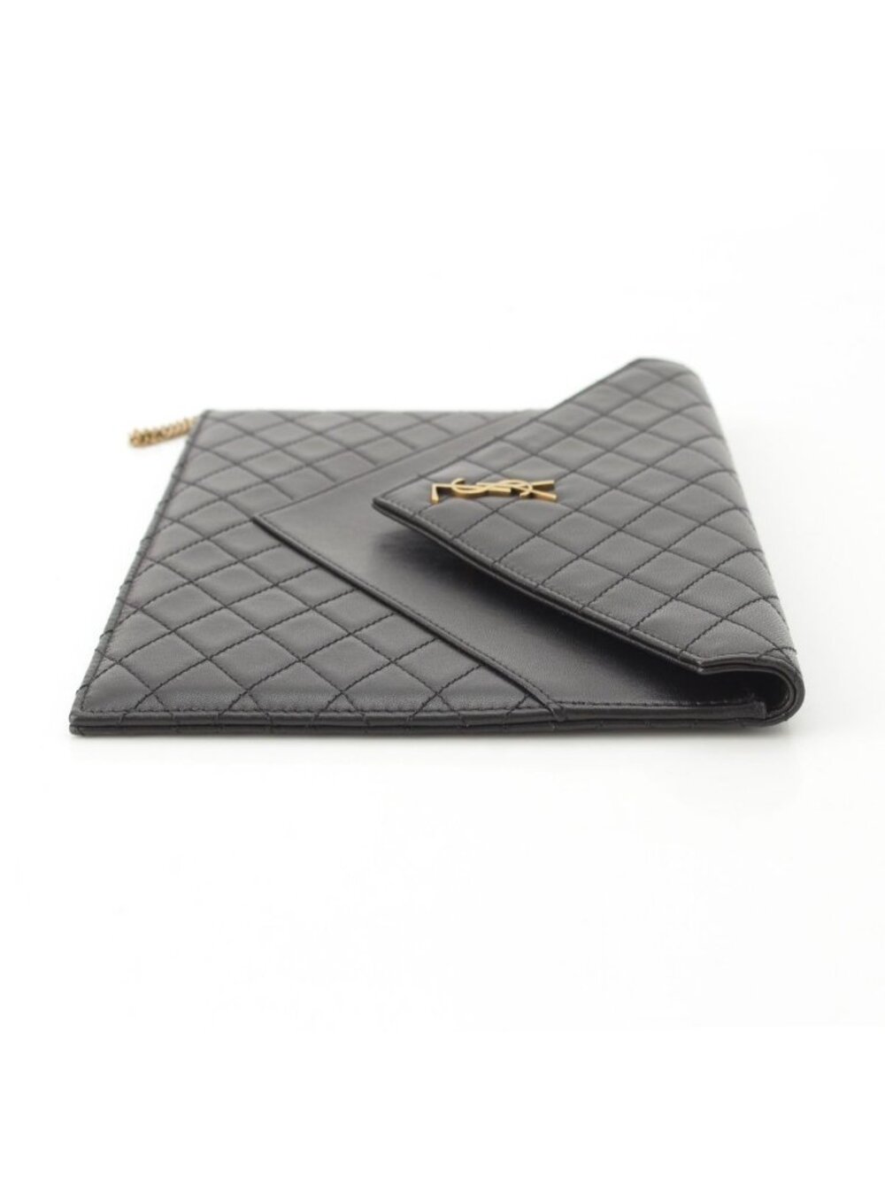 Saint Laurent Matelasse Leather Chain Clutch Black - Picture 3 of 10